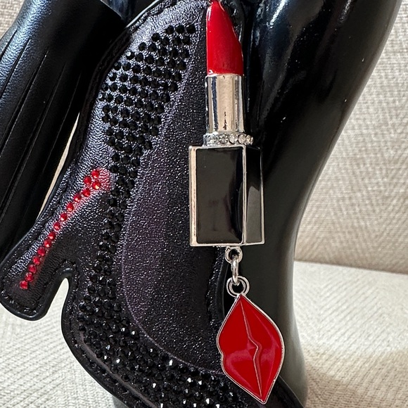 Black and Red High Heel And Lipstick Keychain and Bag Charm - Picture 4 of 11